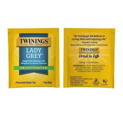 Twinings Tea, Black Tea Decaffeinated Lady Grey, 20 Bags (Case of 6) Twinings Tea