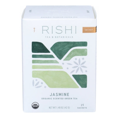 Rishi Tea, Organic Scented Green Tea Jasmine, 15 Count (Case of 6) Rishi Tea