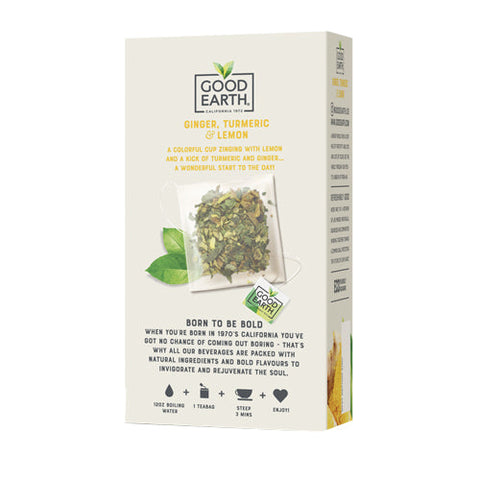 Good Earth Teas, Sensorial Blends Ginger Tumeric & Lemon Herbal Tea, 15 Bags (Case of 5) Good Earth Teas