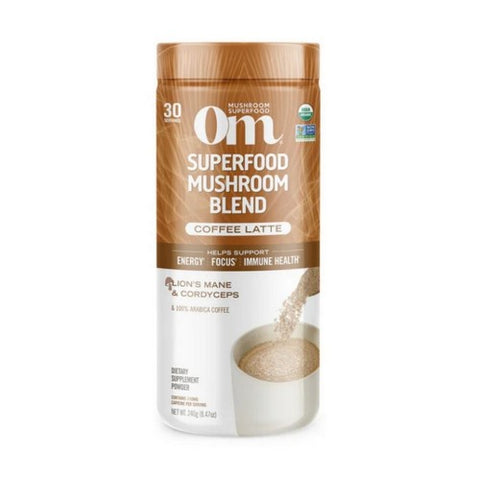 Om Mushrooms, Superfood Mushroom Blend Coffee Latte, 8.47 Oz Om Mushrooms