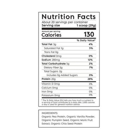 Truvani, Organic Vanilla Plant Based Protein Powder, 20.95 Oz Truvani