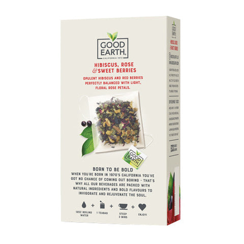 Good Earth Teas, Sensorial Blends Hibiscus Rose And Sweet Berries Herbal Tea, 15 Bags Good Earth Teas