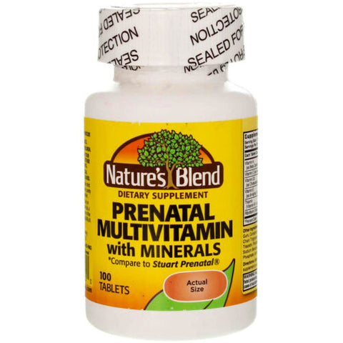 Nature's Blend, Prenatal Multivitamin With Minerals, 100 Tabs Nature's Blend