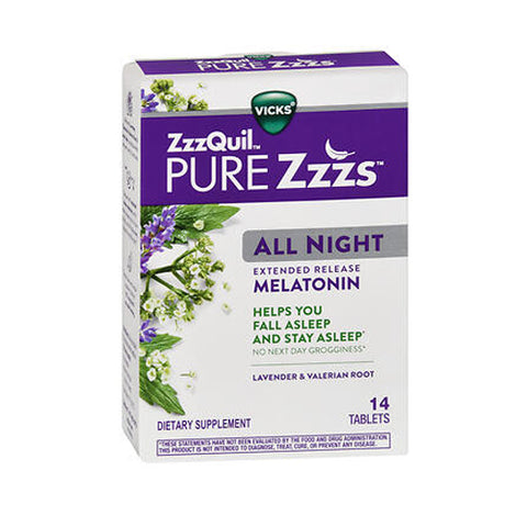 Vicks, Zzzquil Pure Zzzs All Night Tablets, 14 Tabs Vicks