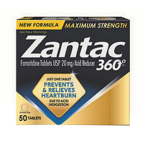 Gold Bond, Zantac 360 Acid Reducer Maximum Strength Tablets, 20 mg, 50 Count Gold Bond