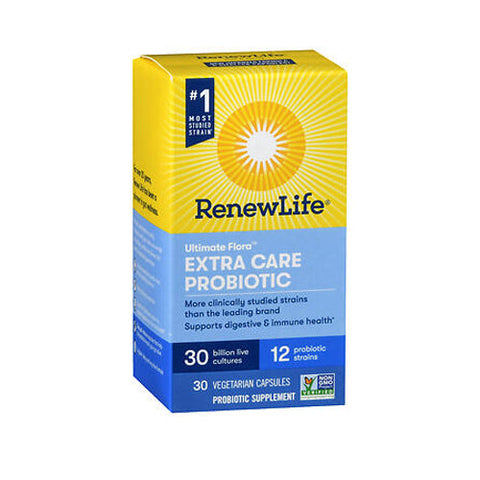Renew Life, Extra Care Ultimate Flora Probiotic, 50 Billion CFU, 30 Vegetable Capsules Renew Life