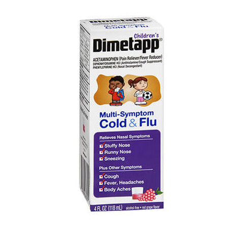 Dimetapp, Children's Multi-Symptom Cold & Flu liquid Red Grape, 4 Oz Dimetapp