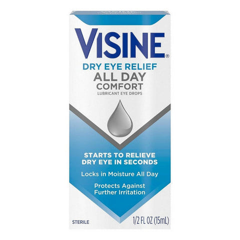 Visine, Dry Eye Relief All Day Comfort Lubricant Eye Drops, 0.5 Oz Visine