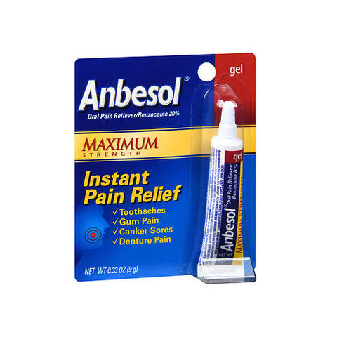 Bronkaid, Instant Pain Relief Gel Maximum Strength, 0.33 Oz Anbesol