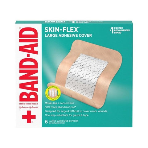 Band-Aid, Skin-Flex Adhesive Cover Large 3 1/2 X 4 1/2 Inch, 6 Count Band-Aid