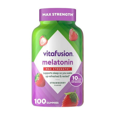 Vitafusion, Sleep Gummies Max Strength Strawberry, 10 mg, 100 Gummies Vitafusion