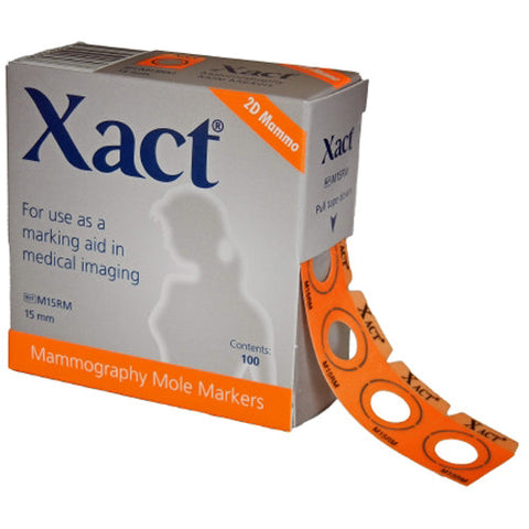Xact, Mammography Mole Marker Xact Orange 15 mm Circle 3/4 X 1 Inch, Box Of 100 Xact