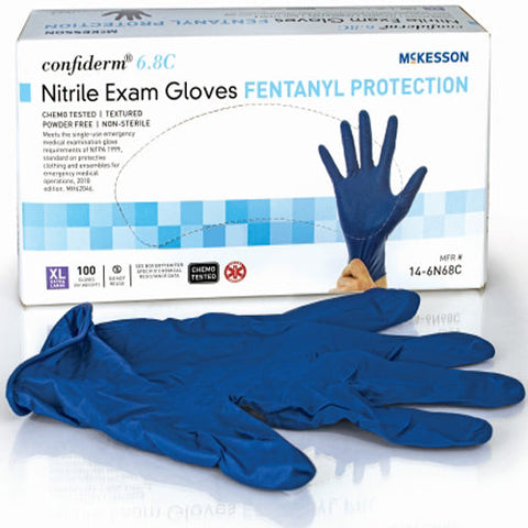 McKesson, Confiderm 6.8C Nitrile Exam Glove Extra Large Blue, Box Of 100 McKesson
