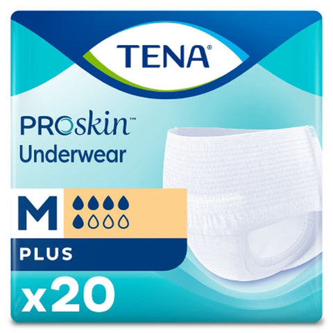 Tena, ProSkin Plus Fully Breathable Absorbent Underwear Medium, Pack Of 20 Tena