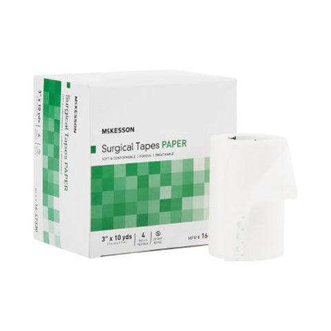McKesson, Paper Medical Tape 3 Inch x 10 Yard White, 1 Roll McKesson