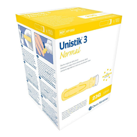 Unistik, 3 Normal Safety Lancet, Box Of 100 Unistik