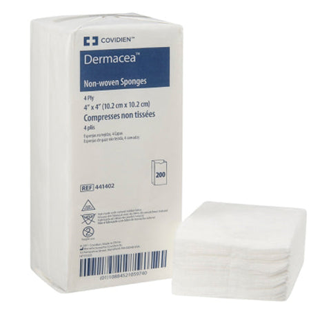 Cardinal, Dermacea Nonsterile Nonwoven Sponge 4 x 4 Inch, Count of 200 Cardinal