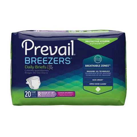 First Quality, Prevail Breezers Ultimate Incontinence Brief Regular, Count of 20 First Quality