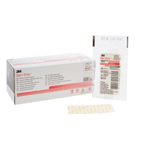 3M, Steri-Strip Skin Closure Strips Non-Woven 1/4 inch X 3 Inch Reinforced Strip White, 1 Pack 3M