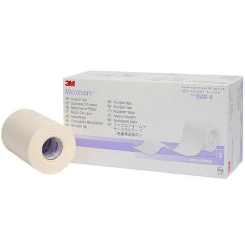3M, Microfoam Foam / Acrylic Adhesive Medical Tape 4 Inch x 5-1/2 Yard White, 1 Roll 3M