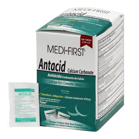 Medique, Medi-First Calcium Carbonate Antacid, Box Of 125 Medique