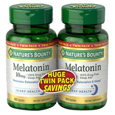 Nature's Bounty, Melatonin Twin Pack, 10mg, 60 + 60 Count Nature's Bounty