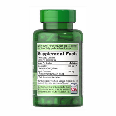 Puritan's Pride, Berberine and Cinnamon, 120 Capsules Puritan's Pride