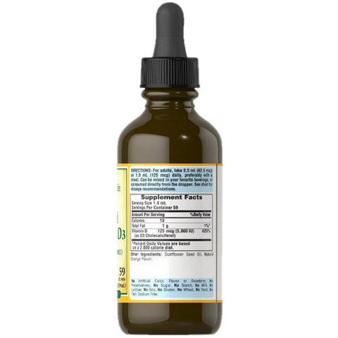 Puritan's Pride, Liquid Vitamin D3 5000 IU, 2 Oz Puritan's Pride