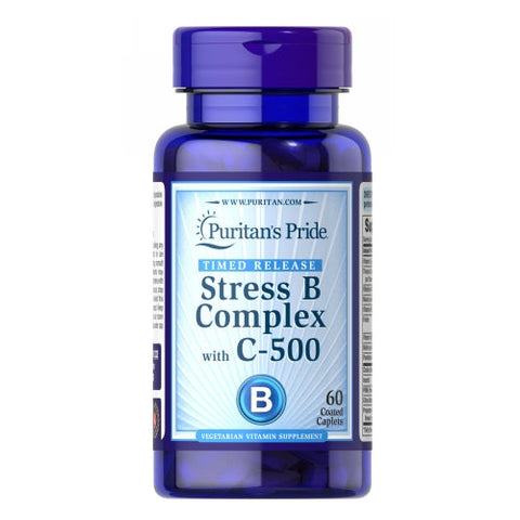 Puritan's Pride, Stress Vitamin B-Complex with Vitamin C-500 Timed Release, 60 Caplets Puritan's Pride