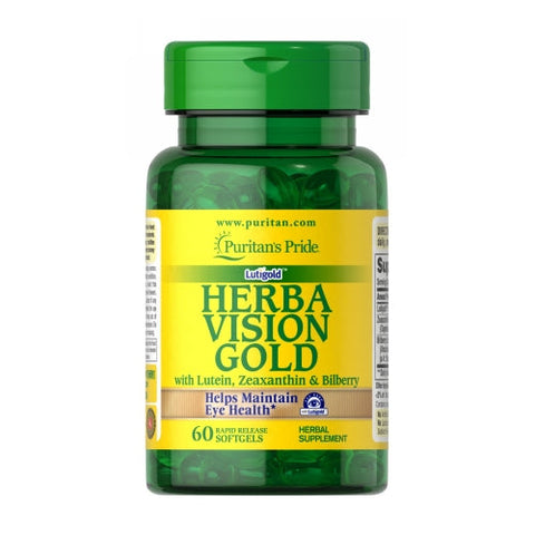 Puritan's Pride, Herbavision Gold with Lutein  Bilberry and Zeaxanthin, 30 Capsules Puritan's Pride