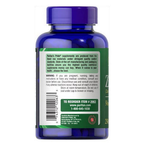 Puritan's Pride, Zinc, 50 mg, 250 Caplets Puritan's Pride