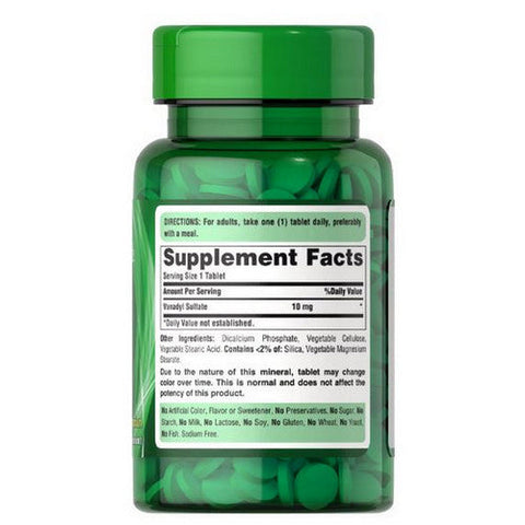 Puritan's Pride, Vanadyl Sulfate, 10 mg, 120 Tablets Puritan's Pride