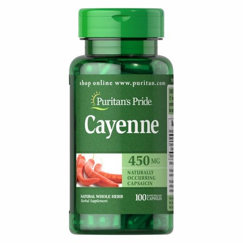 Puritan's Pride, Cayenne (Capsicum), 450 mg, 100 Capsules Puritan's Pride