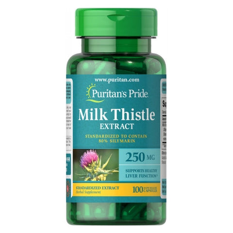 Puritan's Pride, Milk Thistle Standardized (Silymarin), 250 mg, 100 Capsules Puritan's Pride