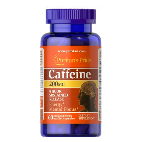 Puritan's Pride, Caffeine 8-Hour Sustained Release, 200 mg, 60 Capsules Puritan's Pride