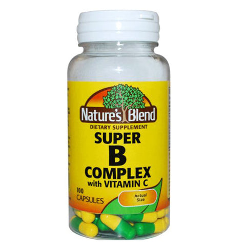 Nature's Blend, Vitamin Super B With C, 100 Caps Nature's Blend