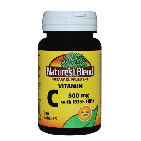 Nature's Blend, Vitamin C With Rose Hips, 1000 Mg, 100 Tabs Nature's Blend