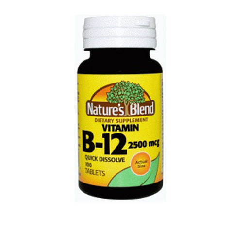 Nature's Blend, Vitamin B-12 Quick Dissolve Cherry Flavor, 2500 mcg, 100 Tabs Nature's Blend