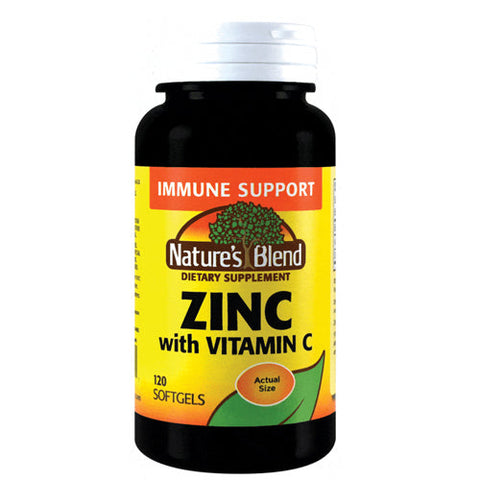 Nature's Blend, Zinc With Vitamin C, 120 Softgels Nature's Blend