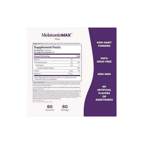 Natrol, MelatoninMax Sleep Blueberry, 10 Mg, 80 Gummies Natrol