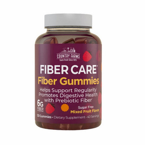 Country Farms, Fibre Care Prebiotic Fibre Gummies Mixed Fruit, 120 Count Country Farms