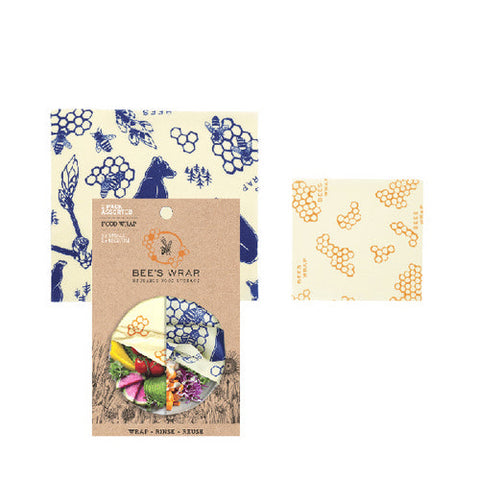 Bees Wrap, Multi Print 2Pk Wraps, 2 Counts Bees Wrap