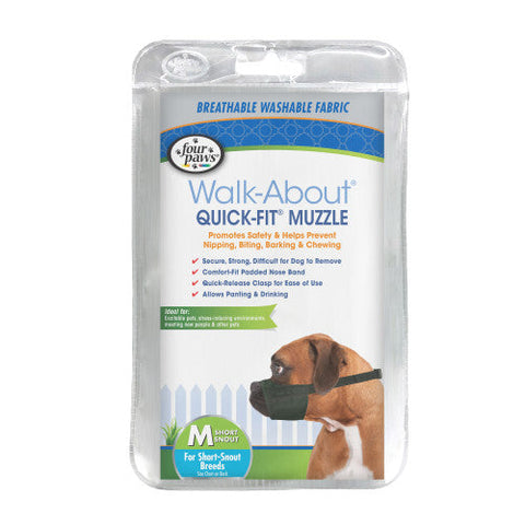 Four Paws Walk-About Quick-Fit Dog Muzzle 1 Each/3 - Medium Short Snout by Four Paws
