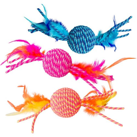 Spot Elasteeez Ball & Feathers Cat Toy Assorted, 1 Each by Spot