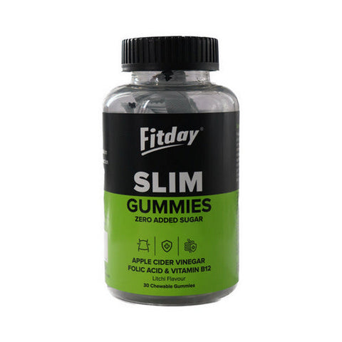 Fitday, Fitday Slim Gummies, Litchi Flavour 30 Chewable Gummies Fitday