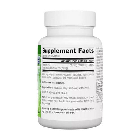 Source Naturals, Vegan True Non-GMO Vitamin D-3, 2,000 IU, 120 VegCaps Source Naturals