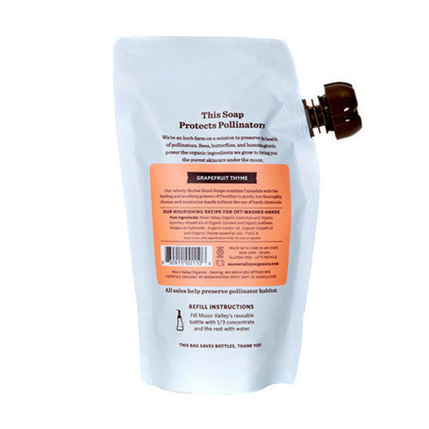 Moon Valley Organics, Foaming Herbal Hand Soap 3x Refill Pouch Grapefruit Thyme, 10.7 Oz Moon Valley Organics