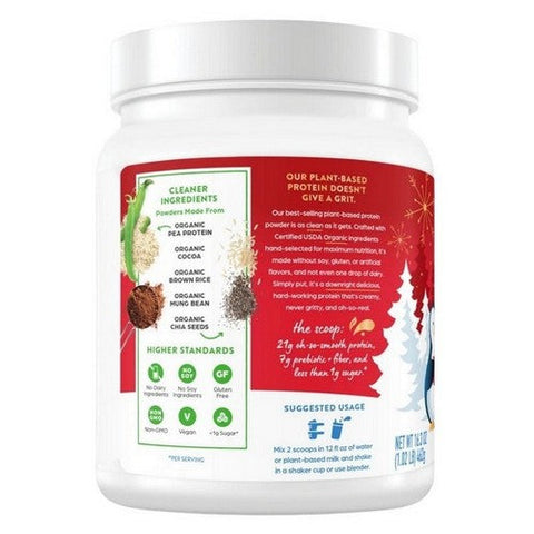 Orgain, Organic Plant Based Protein Powder Creamy Chocolate Fudge, Peppermint Hot Cocoa 1.02 Lb