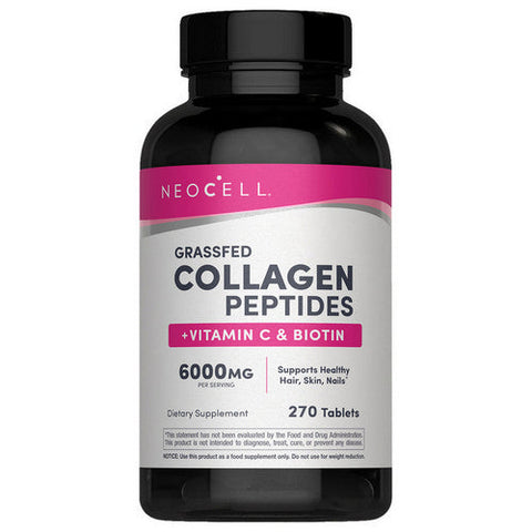 Neocell Laboratories, Grass-Fed Collagen Peptides Plus Vitamin C And Biotin, 270 Tablets