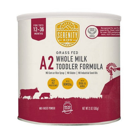 Serenity Kids, Grass Fed A2 Whole Milk Toddler Formula Powder 12-36 Months, 21 Oz